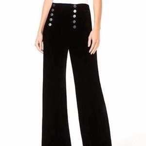 Nanette Lepore Black Velvet Sailor Wide Leg Pants